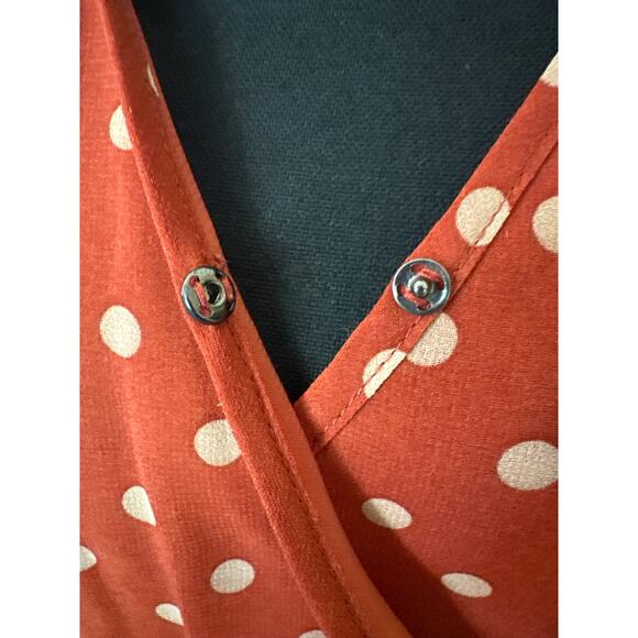 THML Women’s Small Polka Dot Burnt Orange Dress - Picture 7 of 12
